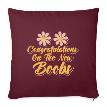 Nouveaux Seins Nouveau Moi Félicitations Chirurgie De Récupération - Housse de coussin décorative 45 x 45 cm - bordeaux - Devant