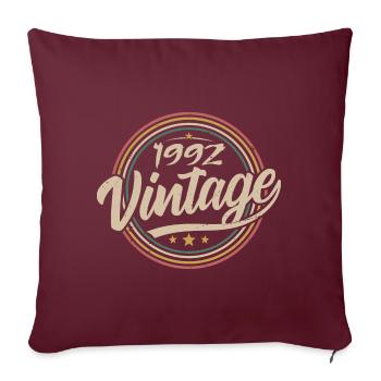 1992 Vintage 1992 Birthday Gift - Retro Style 1992 - Housse de coussin décorative 45 x 45 cm - bordeaux - Devant