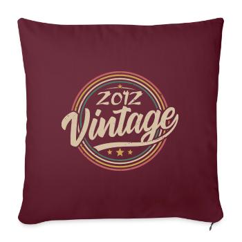 2012 Vintage 2012 Geburtstagsgeschenk - Retro Stil 2012 - Sofakissenbezug 45 x 45 cm - Burgunderrot - Vorne