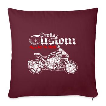 Moto Diavel X Custom Biker Design - Housse de coussin décorative 45 x 45 cm - bordeaux - Devant