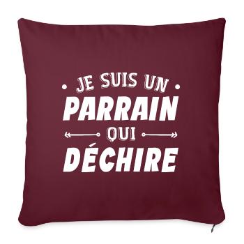 Je suis un parrain qui déchire - Housse de coussin décorative 45 x 45 cm - bordeaux - Devant