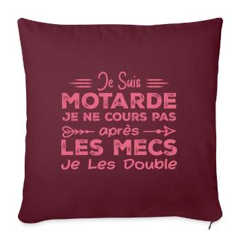 Je Suis Motarde - Humour Cadeau Motarde - Housse de coussin décorative 45 x 45 cm - bordeaux - Devant