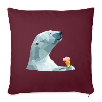 Eisbär mit Eis Vektor - Sofakissenbezug 45 x 45 cm - Burgunderrot - Vorne