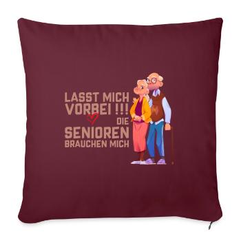 Vorbei Senioren brauchen Pfleger - Sofakissenbezug 45 x 45 cm - Burgunderrot - Vorne