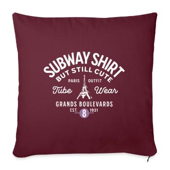 Paris subway shirt Grands Boulevards - Housse de coussin décorative 45 x 45 cm - bordeaux - Devant