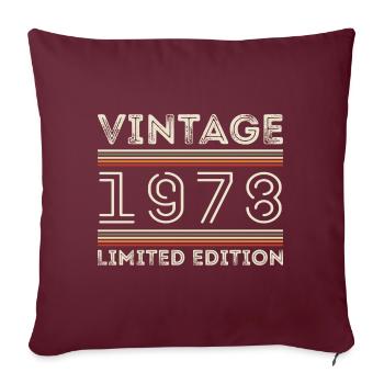 Millésime 1978 - Année 1978 Cadeau d’anniversaire 1978 - Housse de coussin décorative 45 x 45 cm - bordeaux - Devant