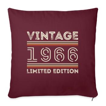 Millésime 1966 - Année 1966 Cadeau d’anniversaire 1966 - Housse de coussin décorative 45 x 45 cm - bordeaux - Devant