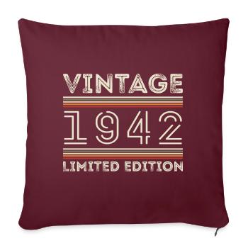 Millésime 1942 - Année 1942 Cadeau d’anniversaire 1942 - Housse de coussin décorative 45 x 45 cm - bordeaux - Devant