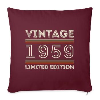 Millésime 1959 - Année 1959 Cadeau d’anniversaire 1959 - Housse de coussin décorative 45 x 45 cm - bordeaux - Devant