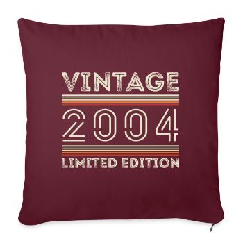 Millésime 2004 - Année 2004 Cadeau d’anniversaire 2004 - Housse de coussin décorative 45 x 45 cm - bordeaux - Devant