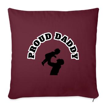 Fier Papa Fille Enfant Noir - Housse de coussin décorative 45 x 45 cm - bordeaux - Devant