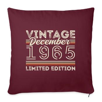 Vintage Décembre 1965 - 60e Anniversaire Décember - Housse de coussin décorative 45 x 45 cm - bordeaux - Devant