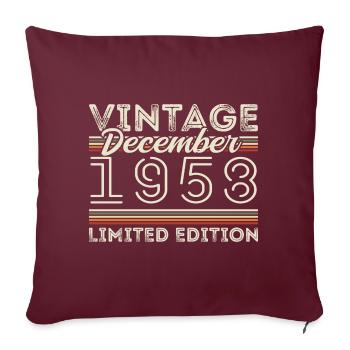 Vintage Décembre 1958 - 67e Anniversaire Décember - Housse de coussin décorative 45 x 45 cm - bordeaux - Devant