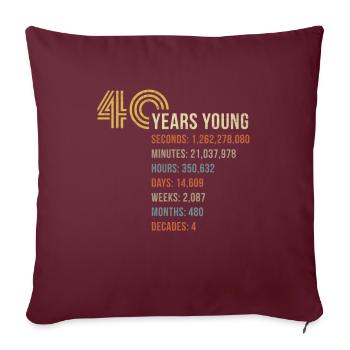 cadeau d'anniversaire 40e anniversaire cadeau 1978 - Housse de coussin décorative 45 x 45 cm - bordeaux - Devant