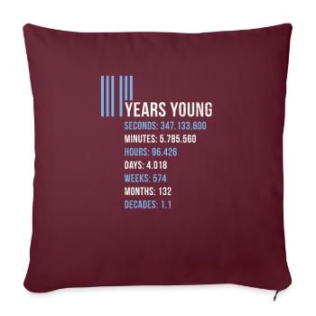 11 garçons d'anniversaire cadeau d'anniversaire Elf - Housse de coussin décorative 45 x 45 cm - bordeaux - Devant