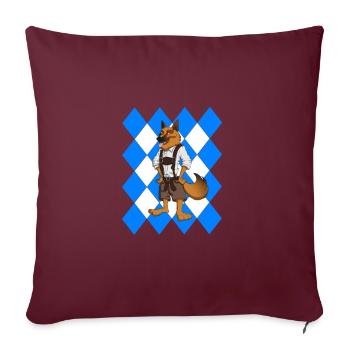 Drapeau bavarois Cadeau de chien - Housse de coussin décorative 45 x 45 cm - bordeaux - Devant