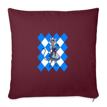 Drapeau bavarois Chat Cadeau - Housse de coussin décorative 45 x 45 cm - bordeaux - Devant