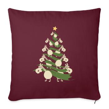 Lustig Nikolaus Pferde X-Mas Weihnachten Geschenk - Sofakissenbezug 45 x 45 cm - Burgunderrot - Vorne