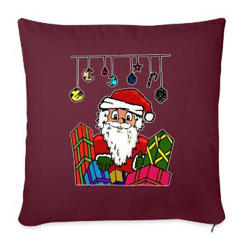 Chemise cadeau Père Noël Nicolas - Housse de coussin décorative 45 x 45 cm - bordeaux - Devant