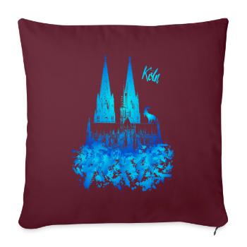 Kölner Dom - Sofakissenbezug 45 x 45 cm - Burgunderrot - Vorne
