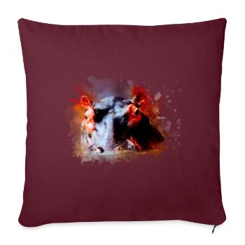 nilpferd hippo geschenk shirt - Sofakissenbezug 45 x 45 cm - Burgunderrot - Vorne