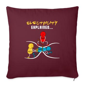 Ohm Volt Ampere Gift Électricien Electricité Drôle - Housse de coussin décorative 45 x 45 cm - bordeaux - Devant