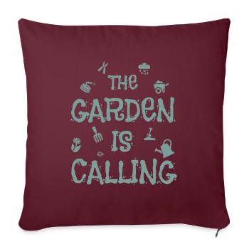 Chemise de cadeau nature travail de jardin - Housse de coussin décorative 45 x 45 cm - bordeaux - Devant