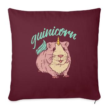 Guinéecorne cobaye cadeau de licorne - Housse de coussin décorative 45 x 45 cm - bordeaux - Devant