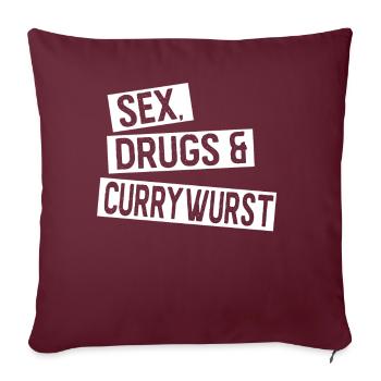 Drogues sexuelles et Currywurst Gift Food Bavière - Housse de coussin décorative 45 x 45 cm - bordeaux - Devant