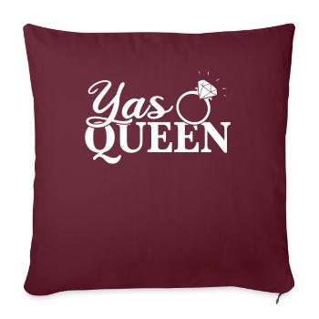 Yas Queen Gift Queen Mariage Mariage Mariage - Housse de coussin décorative 45 x 45 cm - bordeaux - Devant