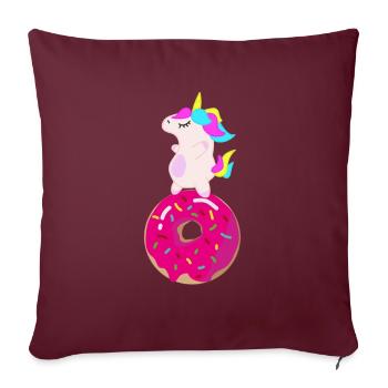 Unicorn Donut - Housse de coussin décorative 45 x 45 cm - bordeaux - Devant