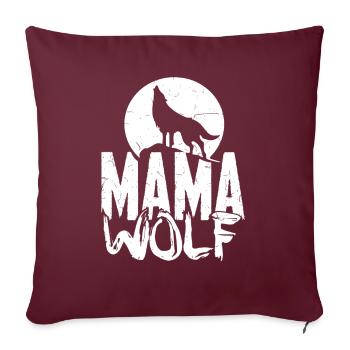 Maman Loup Cadeau Famille Fête des Mères Enfants - Housse de coussin décorative 45 x 45 cm - bordeaux - Devant