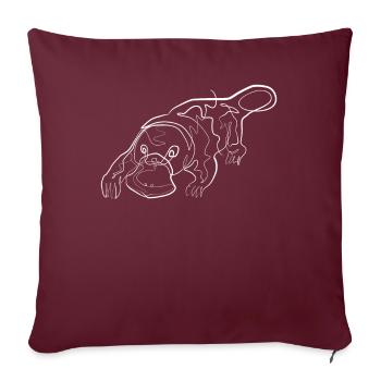 Tête d’animaux - one line drawing - Housse de coussin décorative 45 x 45 cm - bordeaux - Devant