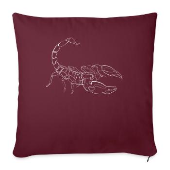 Scorpion motif animal - one line drawing - Housse de coussin décorative 45 x 45 cm - bordeaux - Devant