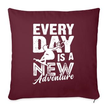 Kit kit kite Kite Kitesurfer Kitesurf Kitesurfer - Housse de coussin décorative 45 x 45 cm - bordeaux - Devant