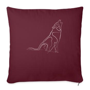 Wolf Husky Hund - Sofakissenbezug 45 x 45 cm - Burgunderrot - Vorne