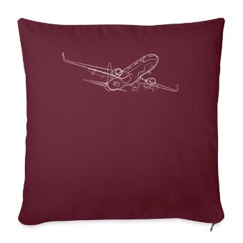 Flugzeug Pilot - Sofakissenbezug 45 x 45 cm - Burgunderrot - Vorne