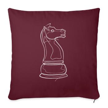 Schach Schachfigur Springer - Sofakissenbezug 45 x 45 cm - Burgunderrot - Vorne