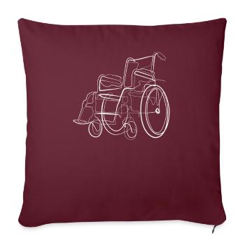 Rollstuhl Handicap - Sofakissenbezug 45 x 45 cm - Burgunderrot - Vorne