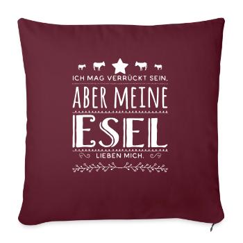 Witziger Spruch Esel Maultier Muli Geschenk - Sofakissenbezug 45 x 45 cm - Burgunderrot - Vorne