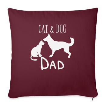 Chat et chien Sweet Heart Forever Love Gift - Housse de coussin décorative 45 x 45 cm - bordeaux - Devant
