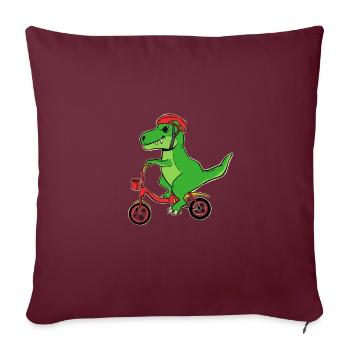 Chemise cadeau vélo Dino - Housse de coussin décorative 45 x 45 cm - bordeaux - Devant