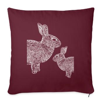 Lapin nain - Housse de coussin décorative 45 x 45 cm - bordeaux - Devant