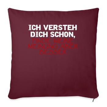 Lustiges Besserwisser TShirt - Sofakissenbezug 45 x 45 cm - Burgunderrot - Vorne
