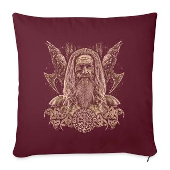 Portrait d'une illustration de Odin Gift - Housse de coussin décorative 45 x 45 cm - bordeaux - Devant