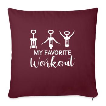 Mon entraînement préféré - Housse de coussin décorative 45 x 45 cm - bordeaux - Devant