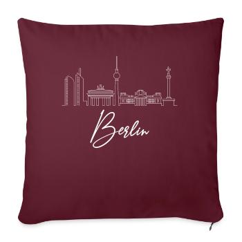 Berlin Berlin Berlin Skyline - Sofakissenbezug 45 x 45 cm - Burgunderrot - Vorne
