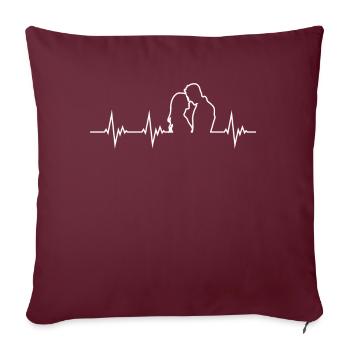 Coeur amoureux couple amoureux Amour - Housse de coussin décorative 45 x 45 cm - bordeaux - Devant