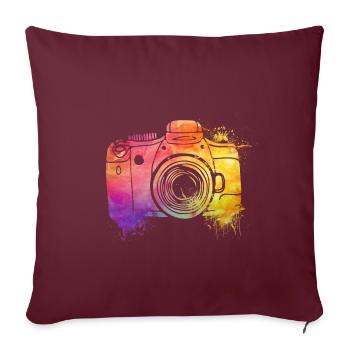 Fotograf Geschenk | Fotografie Kamera - Sofakissenbezug 45 x 45 cm - Burgunderrot - Vorne