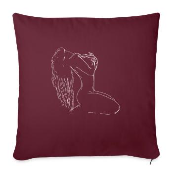 Sexy Femme Nu Pose beauté dessin - Housse de coussin décorative 45 x 45 cm - bordeaux - Devant